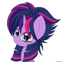 Size: 2500x2500 | Tagged: safe, artist:an-m, twilight sparkle, castle sweet castle, g4, alternate hairstyle, female, high res, punklight sparkle, simple background, solo, transparent background