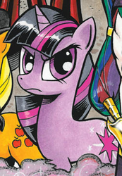 Size: 252x364 | Tagged: safe, idw, official comic, applejack, twilight sparkle, g4, mirror universe