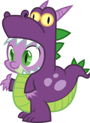 Size: 2099x2880 | Tagged: safe, spike, dragon, g4, official, castle creator, clothes, costume, high res, male, nightmare night, simple background, solo, transparent background, vector
