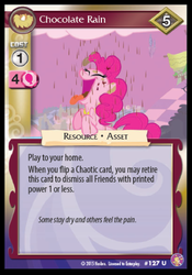 Size: 341x486 | Tagged: safe, pinkie pie, g4, absolute discord, card, ccg, chocolate rain, enterplay