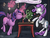 Size: 2048x1536 | Tagged: safe, artist:exedrus, rarity, twilight sparkle, alicorn, pony, g4, candle, female, magic, mare, sneezing, twilight sparkle (alicorn)