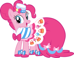 Size: 2880x2268 | Tagged: safe, pinkie pie, earth pony, pony, g4, official, the best night ever, castle creator, clothes, dress, female, gala dress, high res, pinkie pie's first gala dress, simple background, solo, transparent background, vector
