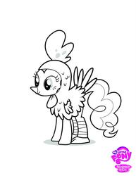 Size: 742x960 | Tagged: safe, pinkie pie, g4, official, coloring page, female, lineart, monochrome, solo