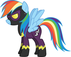 Size: 2861x2321 | Tagged: safe, rainbow dash, g4, official, castle creator, clothes, female, high res, shadowbolt dash, shadowbolts costume, simple background, solo, transparent background, vector