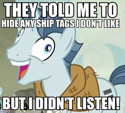 Size: 960x866 | Tagged: safe, party favor, pony, unicorn, g4, exploitable meme, i didn't listen, image macro, male, meme, meta, reaction image, stallion