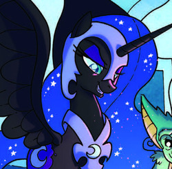 Size: 488x480 | Tagged: safe, idw, nightmare moon, fiendship is magic #4, g4, my little pony: fiendship is magic, spoiler:comic, grin, rapeface