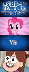 Size: 415x1024 | Tagged: safe, pinkie pie, g4, epic rap battles of history, gravity falls, mabel pines, male, meme, where are the lyrics?