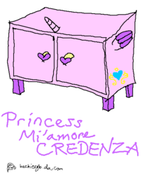 Size: 444x540 | Tagged: safe, artist:beckiergb, princess cadance, g4, furniture, mi amore credenza, pun, visual pun