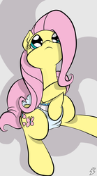 Size: 1024x1843 | Tagged: safe, artist:thenocturnalrainbow, fluttershy, g4, clean, cute, diaper, female, non-baby in diaper, shyabetes, solo