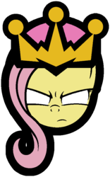 Size: 502x805 | Tagged: safe, artist:lyraheartstrngs, fluttershy, g4, crown, hockey, logo, logo parody, los angeles kings, nhl, simple background, transparent background