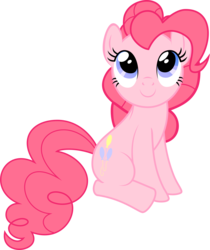 Size: 3563x4245 | Tagged: safe, artist:dr.johndash, pinkie pie, g4, cute, diapinkes, female, looking up, simple background, sitting, solo, transparent background, vector