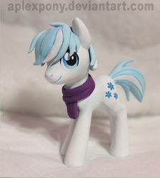 Size: 812x904 | Tagged: safe, artist:aplexpony, double diamond, earth pony, pony, g4, clothes, customized toy, figurine, male, scarf, sculpture, solo, stallion