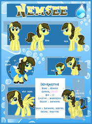 Size: 4148x5540 | Tagged: safe, artist:xwhitedreamsx, oc, oc only, oc:nemsee, crystal pony, pony, absurd resolution, baby, baby pony, clothes, dress, female, filly, gala dress, pegasus cadance, reference sheet, wet mane