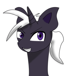 Size: 3000x3000 | Tagged: safe, artist:neoink, oc, oc only, oc:neo ink, pony, unicorn, black coat, high res, purple eyes, smiling