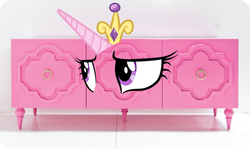 Size: 685x407 | Tagged: safe, princess cadance, g4, furniture, mi amore credenza, pun, visual pun