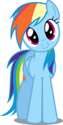 Size: 3000x5950 | Tagged: safe, artist:dashiesparkle, rainbow dash, castle sweet castle, g4, absurd resolution, cute, dashabetes, female, head tilt, looking at you, simple background, solo, transparent background, vector
