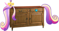 Size: 1013x541 | Tagged: safe, artist:acer-rubrum, princess cadance, g4, credenza, furniture, mi amore credenza, not salmon, pun, simple background, transparent background, visual pun, wat