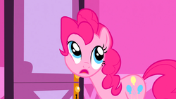 Size: 1366x768 | Tagged: safe, screencap, pinkie pie, g4, suited for success, female, solo, squishy cheeks