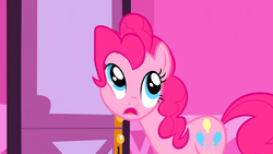 Size: 1366x768 | Tagged: safe, screencap, pinkie pie, g4, my little pony: friendship is magic, suited for success, female, solo, squishy cheeks