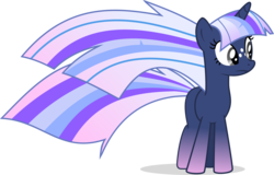 Size: 6551x4200 | Tagged: safe, artist:zombiegladospony, oc, oc only, oc:silverlay, original species, umbra pony, absurd resolution, rainbow power, rainbow power-ified, simple background, solo, transparent background, vector