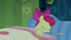 Size: 853x480 | Tagged: safe, screencap, apple bloom, earth pony, pony, bloom & gloom, g4, adorable face, adorabloom, animated, bed, cuddly, cute, cute face, cuteness overload, cutest pony alive, cutest pony ever, daaaaaaaaaaaw, diabetes, female, hnnng, snuggling, weapons-grade cute, yawn