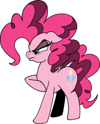 Size: 2292x2829 | Tagged: safe, artist:comic-graffiti, pinkie pie, g4, the cutie map, female, high res, simple background, solo, transparent background, unamused