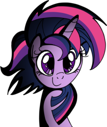 Size: 2198x2598 | Tagged: safe, artist:comic-graffiti, twilight sparkle, castle sweet castle, g4, alternate hairstyle, cute, female, high res, punklight sparkle, simple background, solo, transparent background