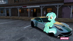 Size: 1280x720 | Tagged: safe, artist:equestianracer, lyra heartstrings, pony, g4, car, female, ferrari, ferrari f12 berlinetta, forza horizon, itasha, palindrome get, solo