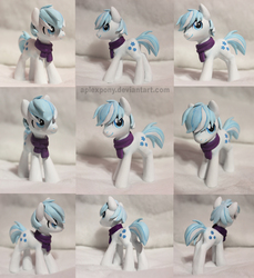 Size: 2116x2312 | Tagged: safe, artist:aplexpony, double diamond, earth pony, pony, g4, clothes, customized toy, figurine, high res, male, scarf, sculpture, stallion