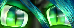 Size: 1024x391 | Tagged: safe, artist:shiroshototsu, queen chrysalis, changeling, changeling queen, g4, close-up, eyes, female, looking at you, solo