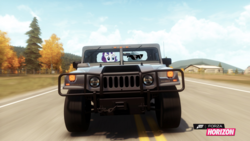 Size: 1280x720 | Tagged: safe, artist:equestianracer, rarity, tom, g4, driving, forza horizon, hummer, hummer h1