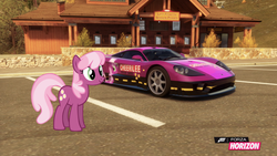 Size: 1280x720 | Tagged: safe, artist:equestianracer, cheerilee, g4, car, female, forza horizon, saleen, saleen s7, solo
