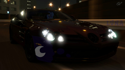 Size: 1920x1080 | Tagged: safe, artist:con360, princess luna, g4, car, female, gran turismo, mercedes-benz, mercedes-benz slr mclaren, s1 luna, smiling, solo