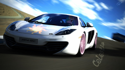 Size: 1920x1080 | Tagged: safe, artist:con360, princess celestia, g4, car, female, gran turismo, mclaren, mclaren mp4-12c, solo