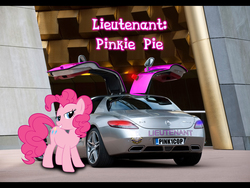 Size: 1920x1440 | Tagged: safe, artist:con360, pinkie pie, g4, car, female, mercedes-benz, mercedes-benz sls amg, police car, solo