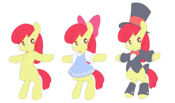 Size: 1280x756 | Tagged: safe, artist:ende26, apple bloom, earth pony, pony, g4, bipedal, clothes, dress, hat, top hat