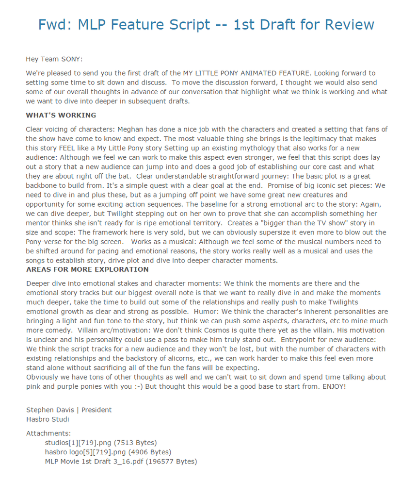 Mlp Transcripts #875742 - safe, my little pony: the movie, email, movie, no pony, sony ...