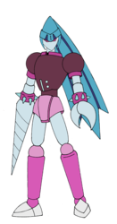 Size: 497x950 | Tagged: safe, artist:combatkaiser, sonata dusk, robot, equestria girls, g4, drill, getter 2, getter robo, mecha, simple background, sonatabot, transparent background