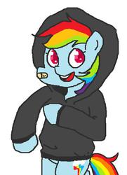 Size: 464x641 | Tagged: safe, artist:coggler, rainbow dash, g4, clothes, hoodie, ms paint, needs more jpeg, sweater