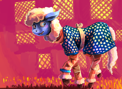 Size: 3250x2370 | Tagged: safe, artist:sharpieboss, sheep, clothes, dress, high res, solo