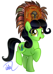 Size: 996x1394 | Tagged: safe, artist:xwhitedreamsx, oc, oc only, oc:jungle feather, earth pony, pony, mayan, simple background, solo, transparent background
