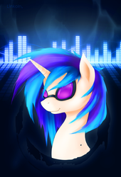 Size: 1769x2600 | Tagged: safe, artist:l1nkoln, dj pon-3, vinyl scratch, g4, equalizer, female, portrait, solo