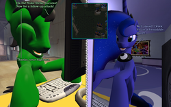 Size: 1440x900 | Tagged: safe, artist:derek the metagamer, princess luna, oc, oc:derek the metagamer, gamer luna, g4, 3d, canterlot, canterlot war games, coldfront, command and conquer, computer, gaming, gmod, openra, red alert