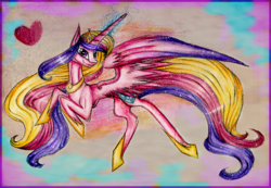 Size: 860x594 | Tagged: safe, artist:xchrysalisssx, princess cadance, g4, female, solo, traditional art