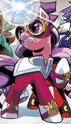 Size: 380x661 | Tagged: safe, idw, official comic, masked matter-horn, g4, masked matter-horn costume, power ponies