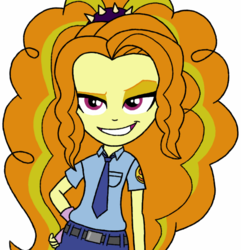 Size: 577x599 | Tagged: safe, artist:blondenobody, adagio dazzle, equestria girls, g4, fanfic art, female, security officer, solo