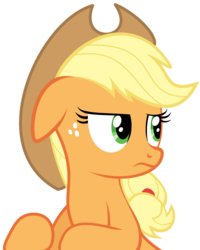 Size: 1000x1250 | Tagged: safe, artist:tizerfiction, applejack, g4, the cutie map, female, floppy ears, simple background, solo, transparent background, vector