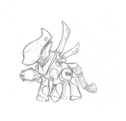 Size: 1024x983 | Tagged: safe, artist:poniesofthekeene, eldar, d weapon, monochrome, ponified, warhammer (game), warhammer 40k, wraithguard