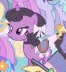 Size: 66x72 | Tagged: safe, screencap, lavender saddles, pony, unicorn, a canterlot wedding, g4, background pony, bow, choker, cropped, female, hair bow, mare, picture for breezies, recolor, saddle, solo focus, tack