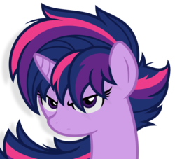 Size: 4000x3628 | Tagged: safe, artist:godoffury, twilight sparkle, castle sweet castle, g4, alternate hairstyle, female, head only, punklight sparkle, simple background, solo, transparent background, vector
